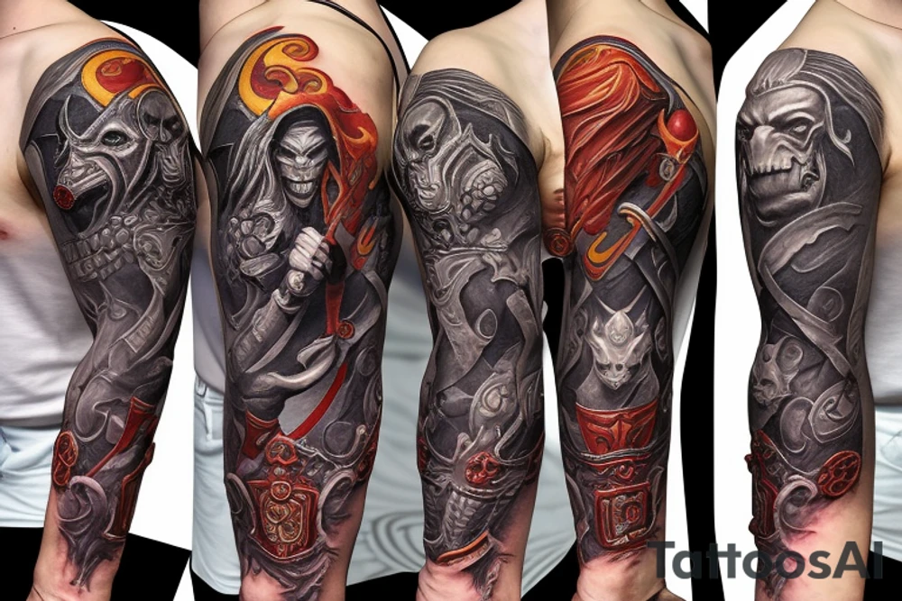 Warcraft horde symbols sleeve tattoo idea