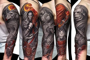Warcraft horde symbols sleeve tattoo idea