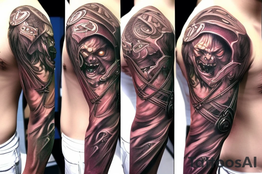 Warcraft horde symbols sleeve tattoo idea