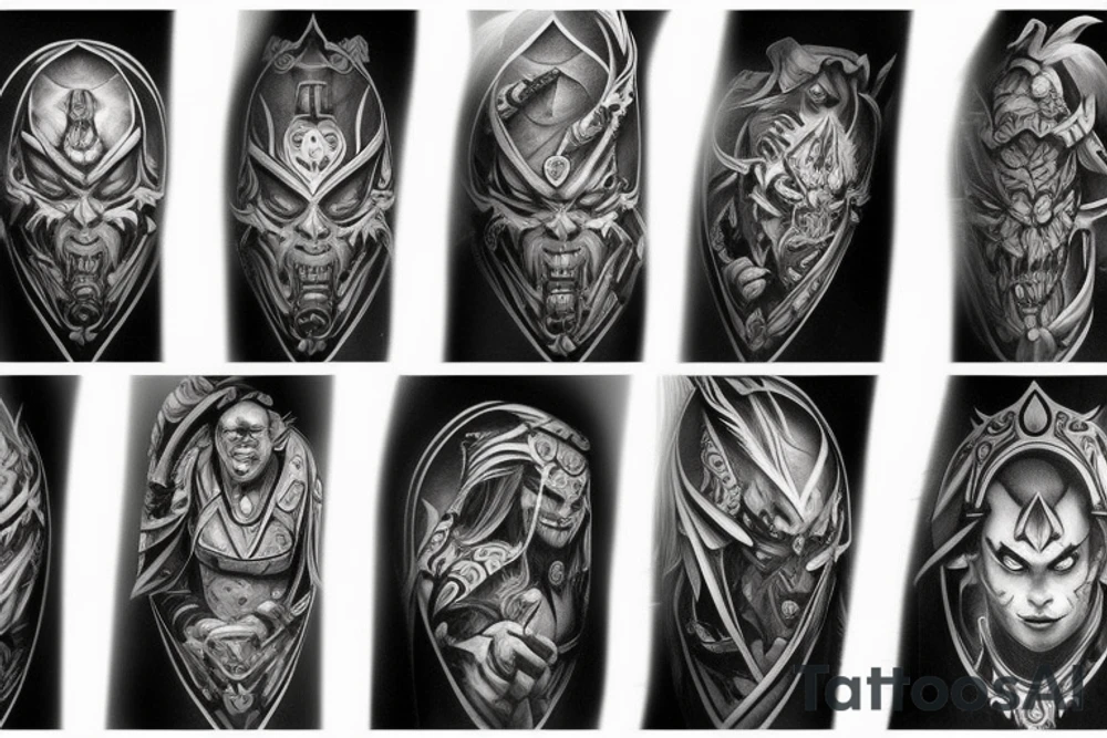 Warcraft horde symbols sleeve tattoo idea