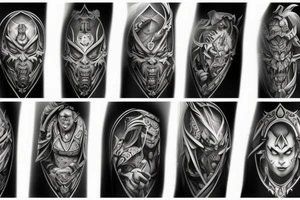 Warcraft horde symbols sleeve tattoo idea