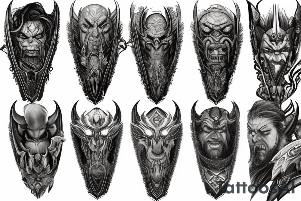 Warcraft horde symbols sleeve tattoo idea