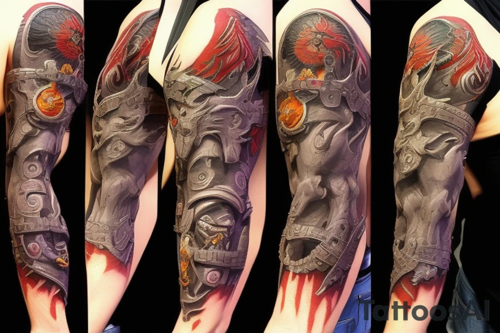 Warcraft horde symbols sleeve tattoo idea