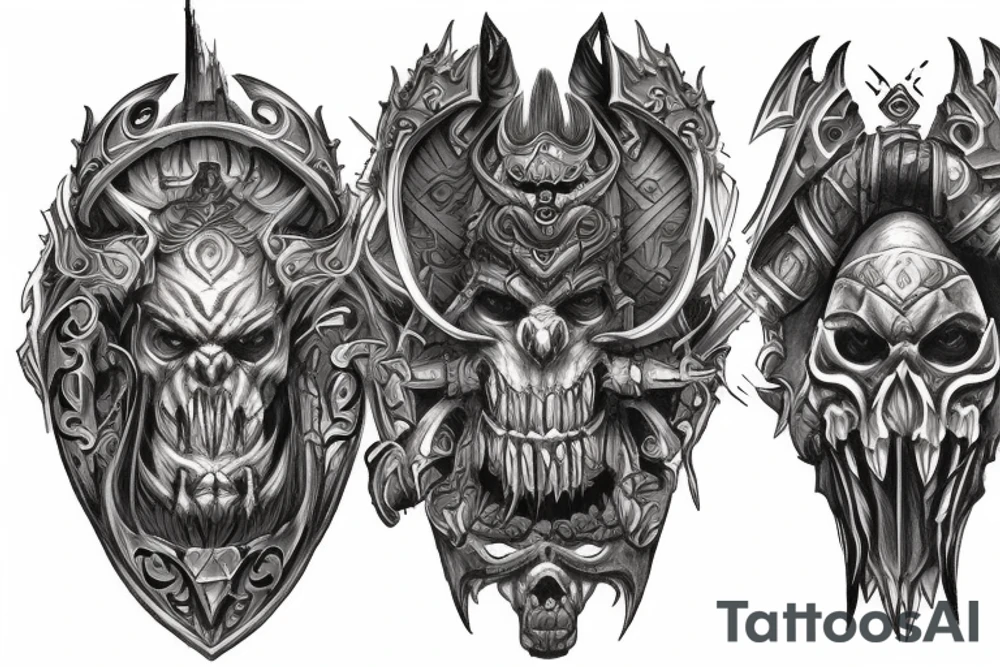 Warcraft horde symbols sleeve tattoo idea