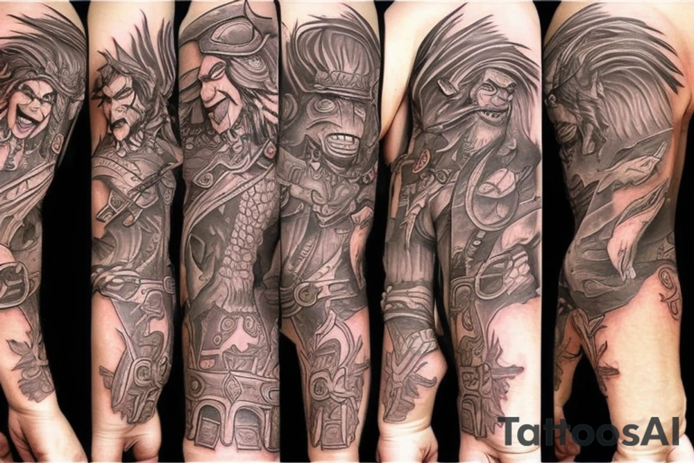 Warcraft horde symbols sleeve tattoo idea