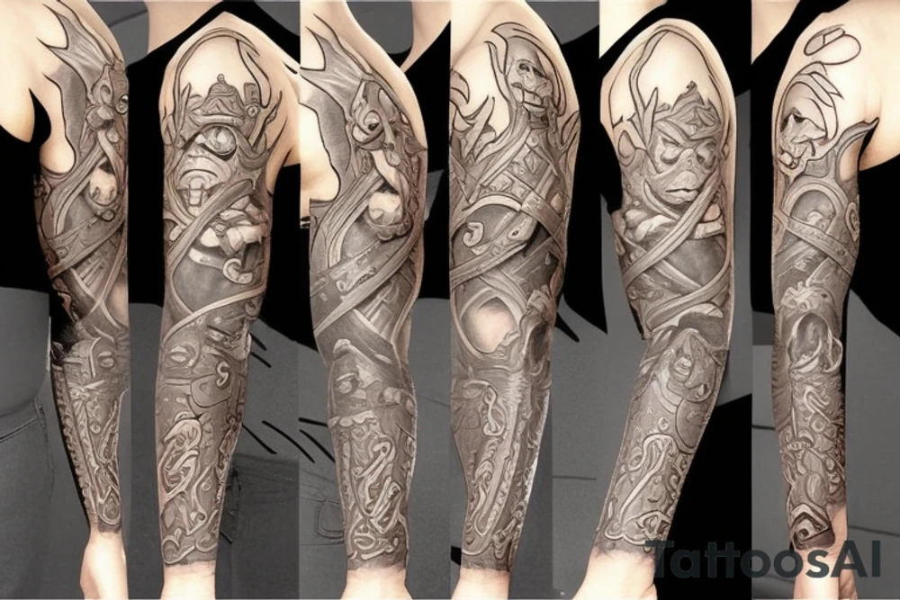 Warcraft horde symbols sleeve tattoo idea