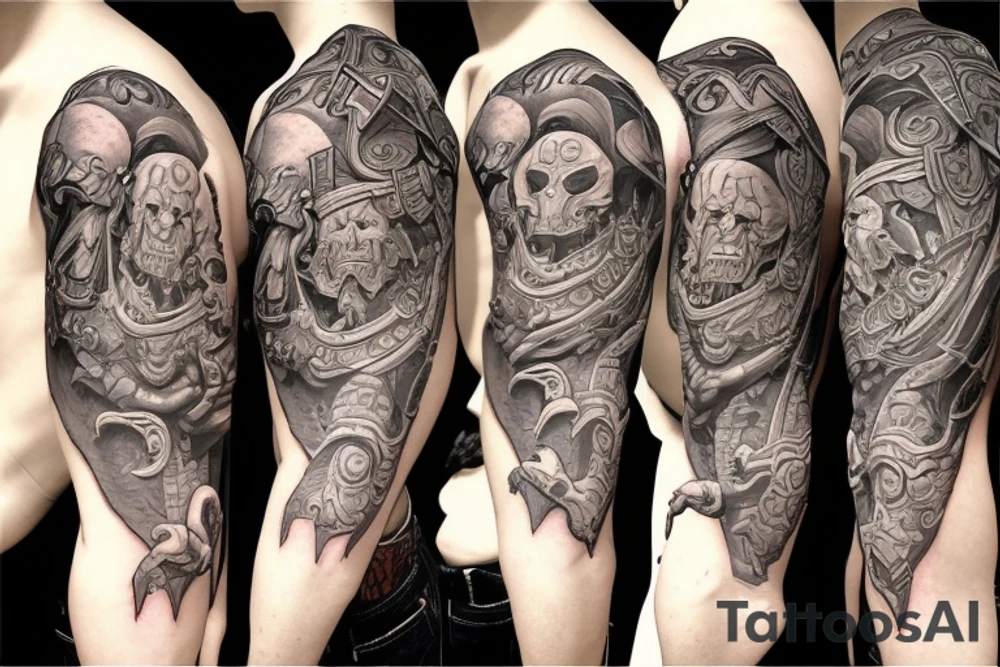 Warcraft horde symbols sleeve tattoo idea