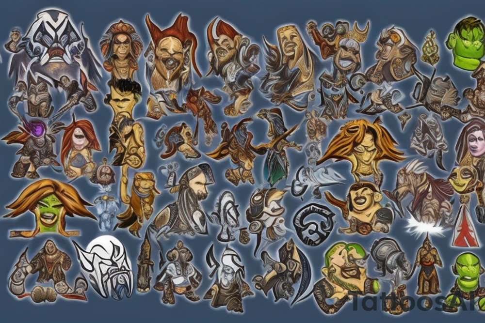 Warcraft horde symbols sleeve tattoo idea