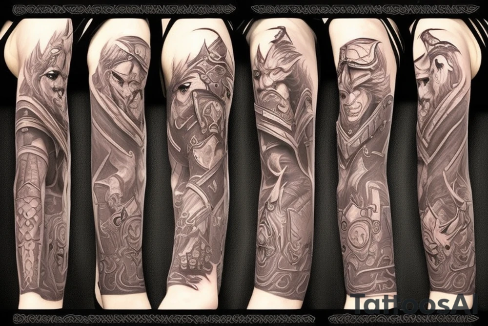 Warcraft horde symbols sleeve tattoo idea
