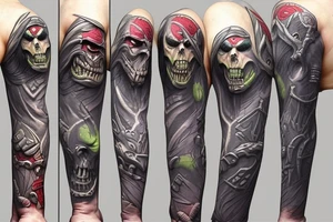 Warcraft undead sleeve tattoo idea