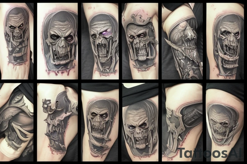 Warcraft undead sleeve tattoo idea