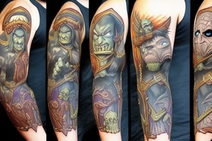 Warcraft undead sleeve tattoo idea