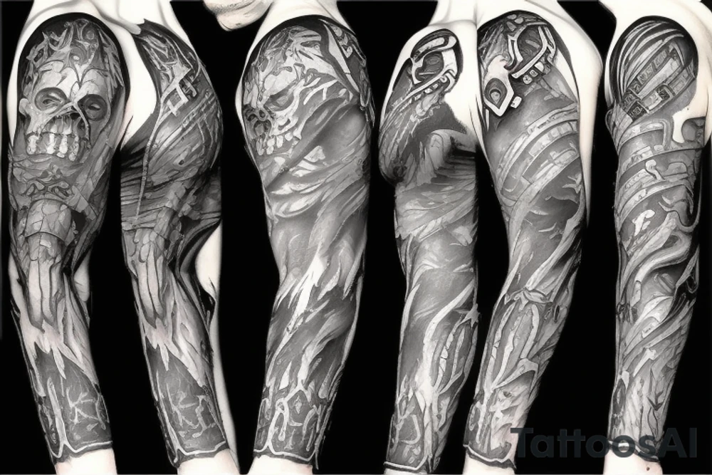 Warcraft undead sleeve tattoo idea