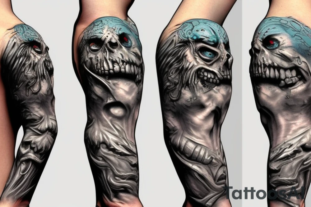 Warcraft undead sleeve tattoo idea