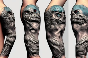 Warcraft undead sleeve tattoo idea