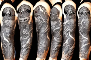 Warcraft undead sleeve tattoo idea