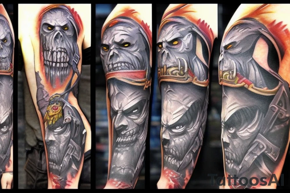 Warcraft undead sleeve tattoo idea