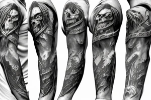 Warcraft undead sleeve tattoo idea