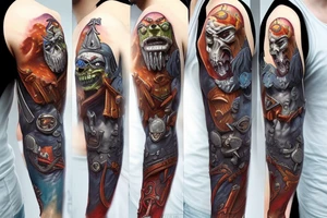 Warcraft undead sleeve tattoo idea