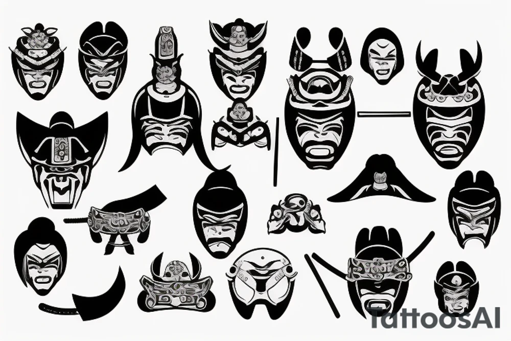 Samurai mask tattoo idea