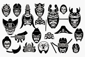 Samurai mask tattoo idea