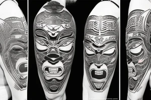 Samurai mask tattoo idea