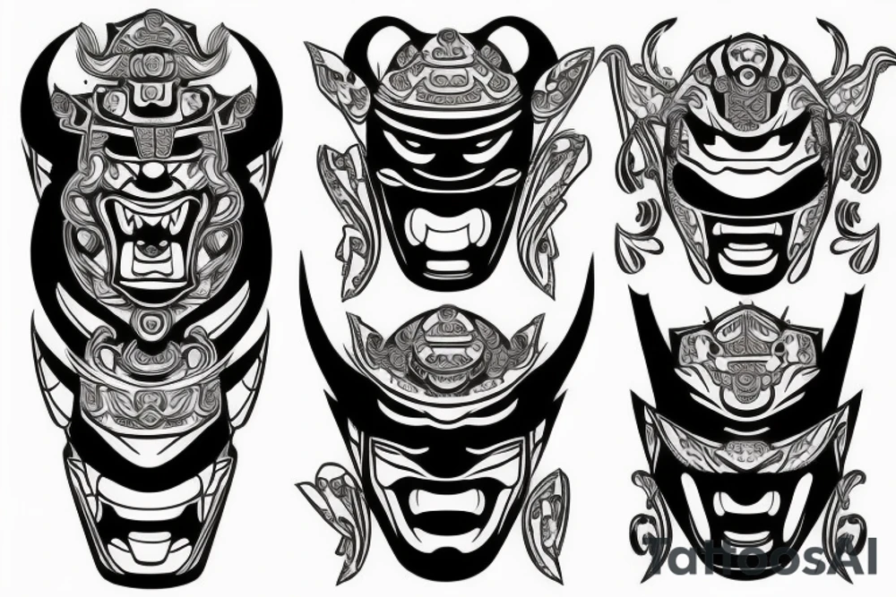 Samurai mask tattoo idea