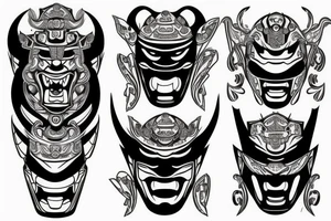 Samurai mask tattoo idea