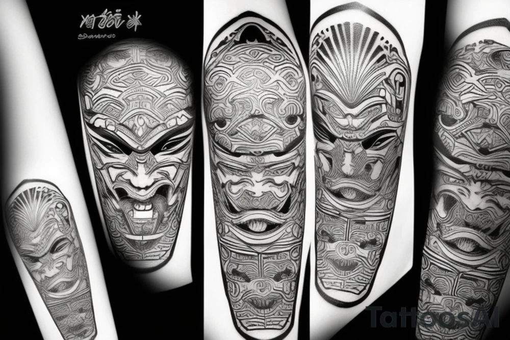 Samurai mask tattoo idea