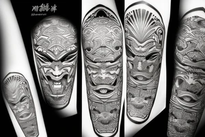 Samurai mask tattoo idea