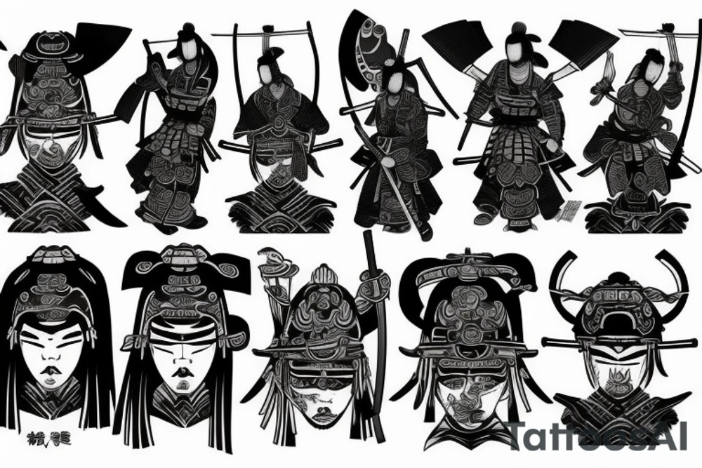 Detailed samurai tattoo idea