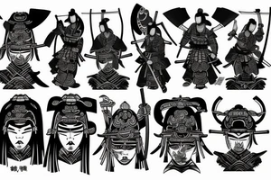 Detailed samurai tattoo idea