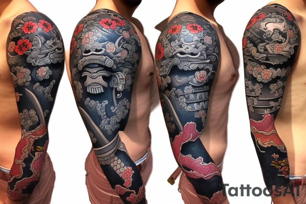 Detailed samurai tattoo idea