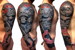 Detailed samurai tattoo idea