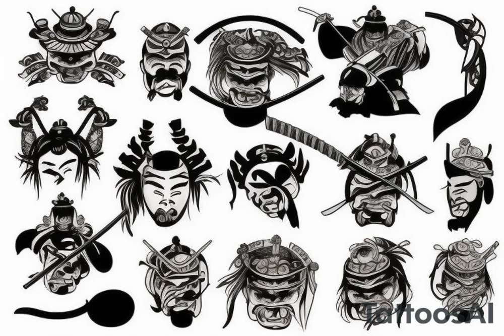 Detailed samurai tattoo idea