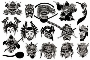 Detailed samurai tattoo idea