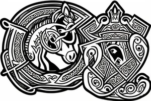 Horse shield tattoo idea