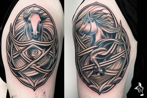 Horse shield tattoo idea
