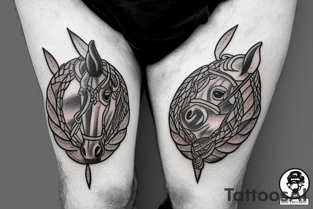 Horse shield tattoo idea