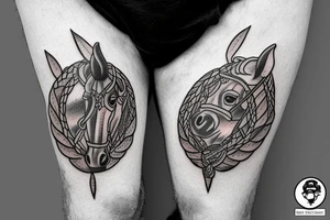 Horse shield tattoo idea