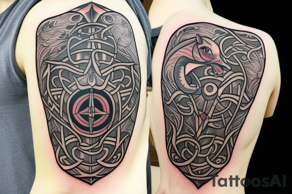 Horse shield tattoo idea