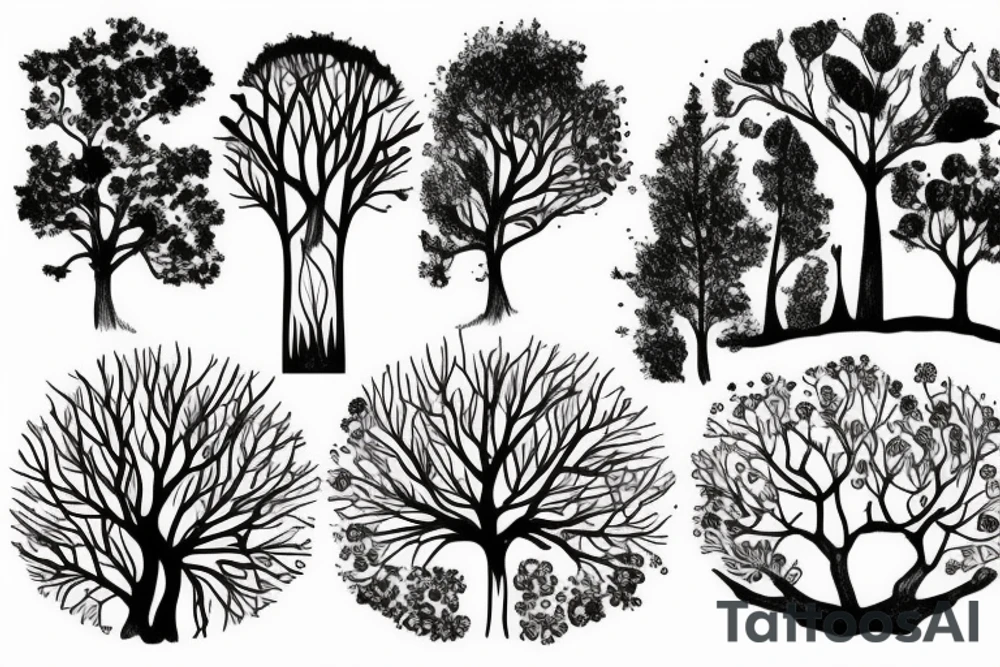 nature based with trees tattoo idea