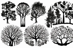 nature based with trees tattoo idea