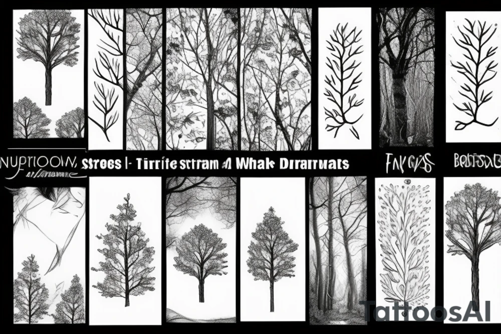 nature based with trees tattoo idea