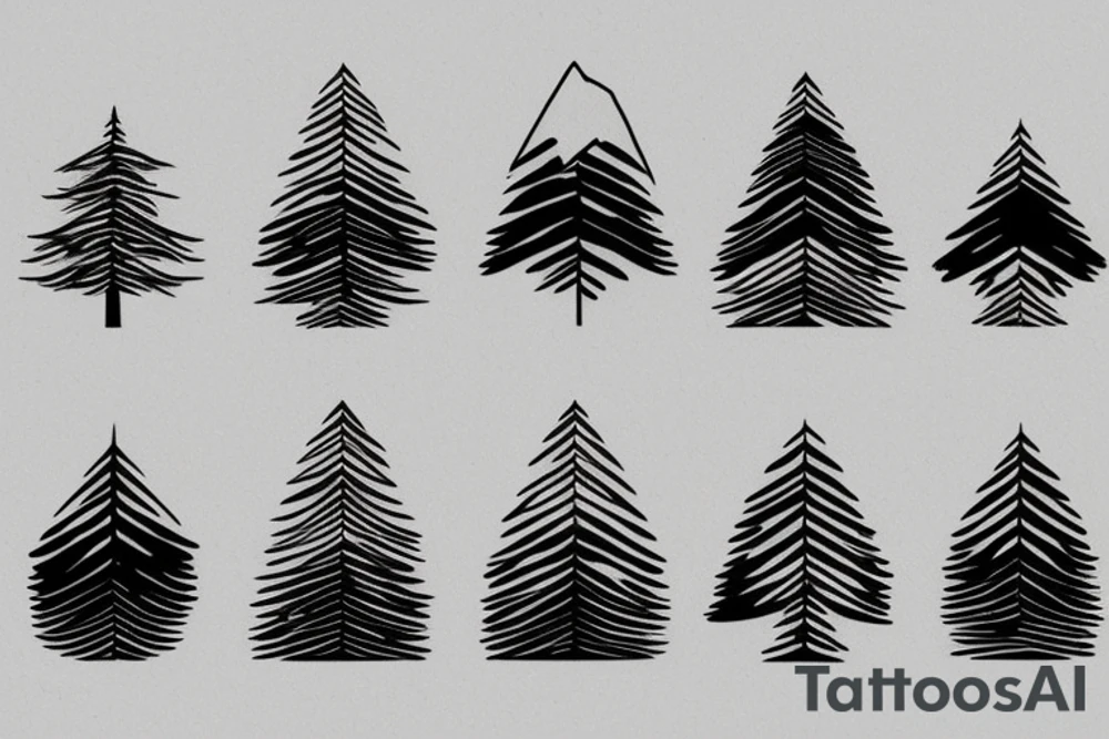 nature based with trees mountains tattoo idea