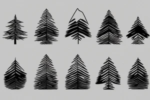 nature based with trees mountains tattoo idea