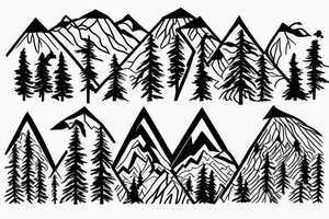 nature based with trees mountains tattoo idea