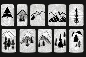 nature based with trees mountains tattoo idea