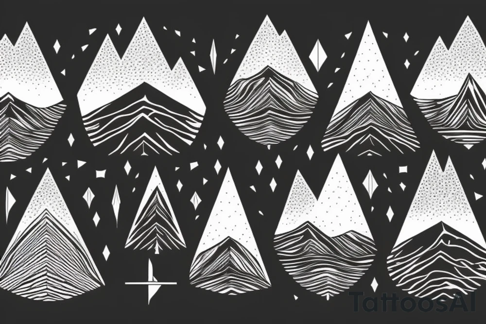 nature based with trees mountains tattoo idea