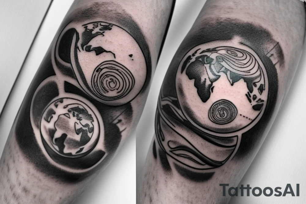 The earth globe as an iris of an eyeball tattoo idea